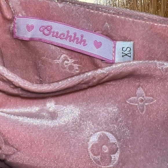 Dolls Kill Pink Velvet Two-Piece Dress - Picture 4 of 5